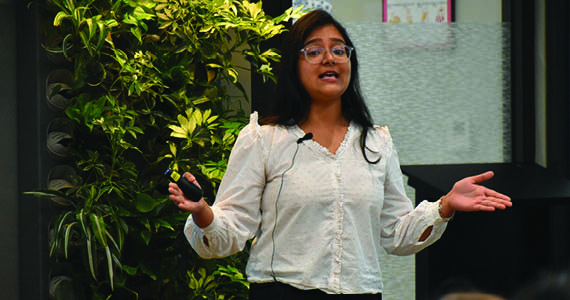 Riya Dhiman, winner of the 2024 STAR Scholars Quick Pitch Competition